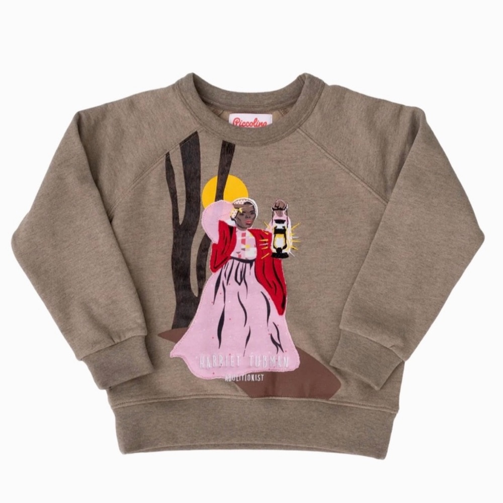 Piccolina Harriet Tubman embroidered trailblazer sweatshirt. Size 4